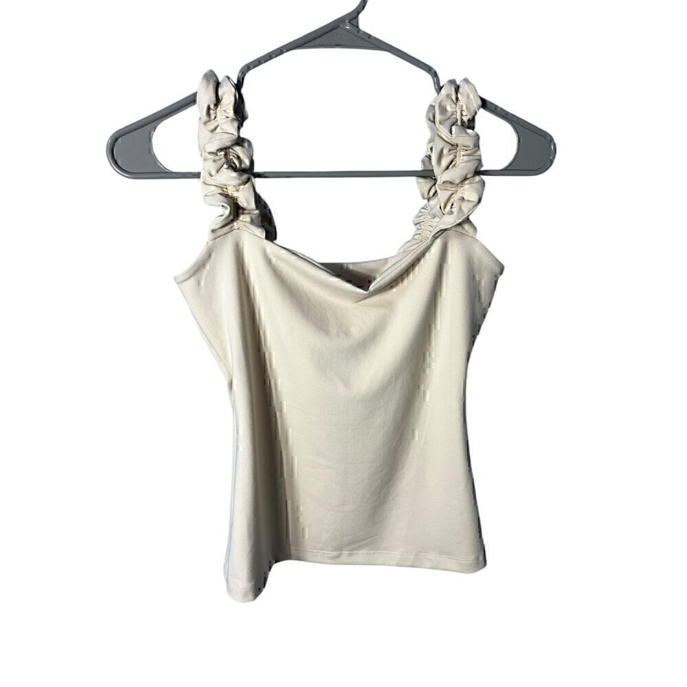 Susana Monaco Cream Ruched Strap Blouse